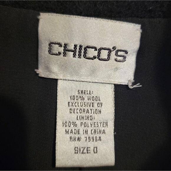 Chico's 100% Wool Full Zip Embellished Crafty Jacket Size Small - Picture 5 of 7